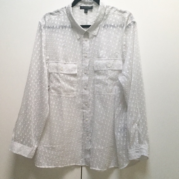 Banana Republic Tops - Banana Republic Dillon Button Up Shirt White XXL